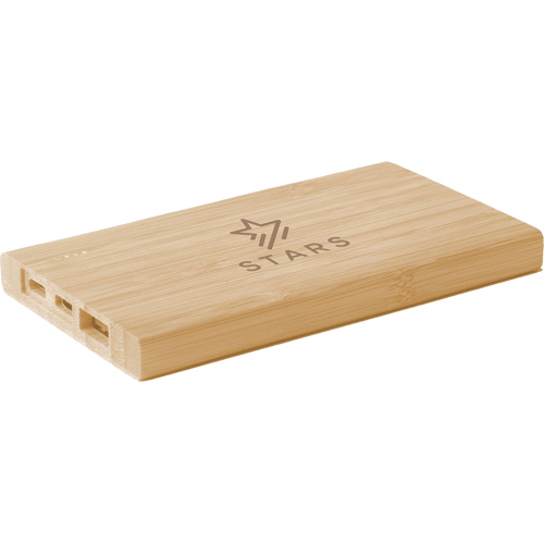FSC 100% Bamboo Power Bank (4,000 MAh) Branded Logo