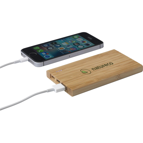 FSC 100% Bamboo Power Bank (4,000 MAh) Branded Logo