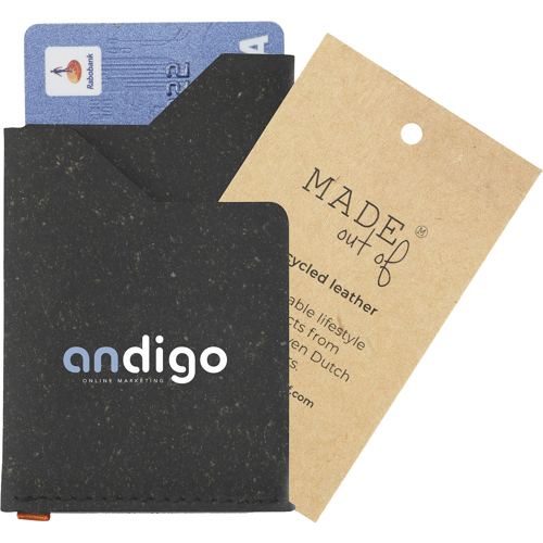 Made Recycled Italian Leather Card Holder Custom Logo