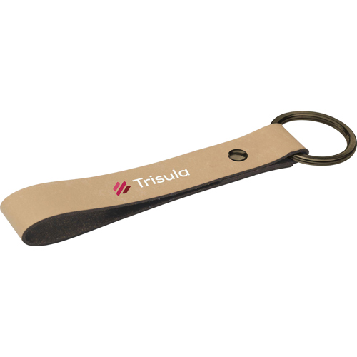 Made Recycled Italian Leather Keyring Adloop - Custom Logo