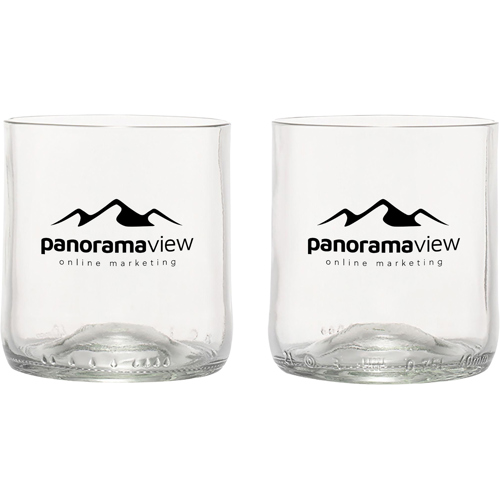 Rebottled® 2-pack Drinking Glasses Custom Logo 250ml