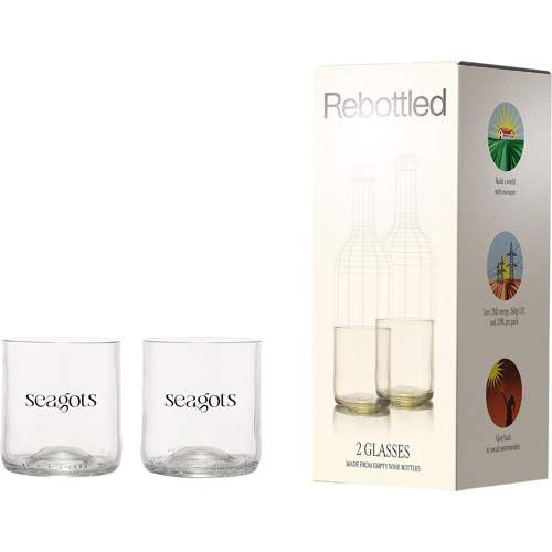 Rebottled® 2-pack Drinking Glasses Custom Logo 250ml