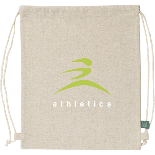 Printed Hemp Drawstring Backpack Bag (250 Gsm/7.37oz)