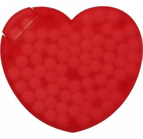 Custom Printed Heart Shaped Red Plastic Mint Cards Sugar Free Mints