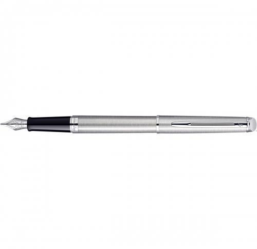 Waterman Hemisphere Essential stainless steel fountain pen with blue ink and supplied in a gift box