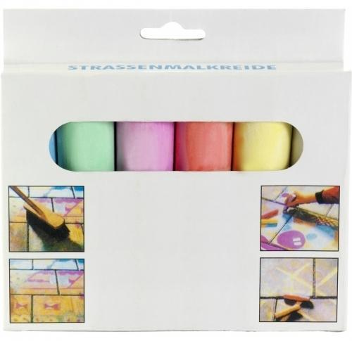 Chalk in six different colours
