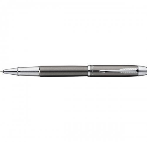 Parker IM metal roller pen with accents in chrome and blue ink- supplied in a gift box