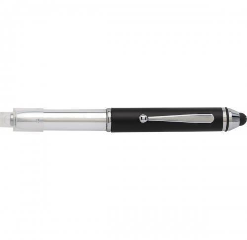 Plastic balpen with metal clip- blue ink and rubber tip suitable for capacitive screens