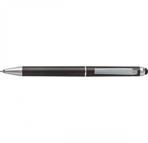 Plastic twist action ballpen with a rubber tip and blue ink 
