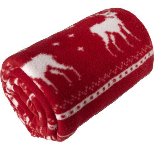 Branded Polar Fleece Blankets (180gm/2) Xmas Reindeer Design