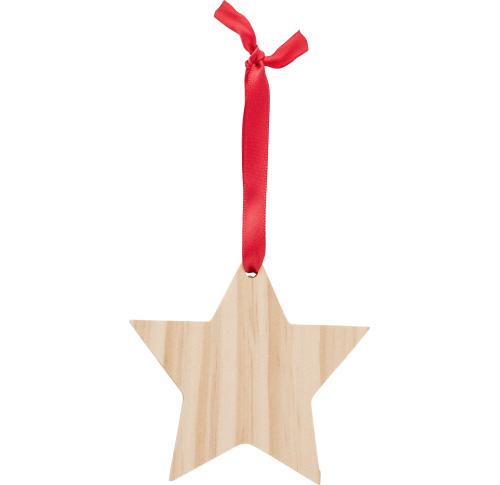 Promotional Wooden Stars Christmas Tree Decorations