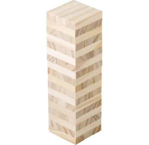 Wooden block tower game
