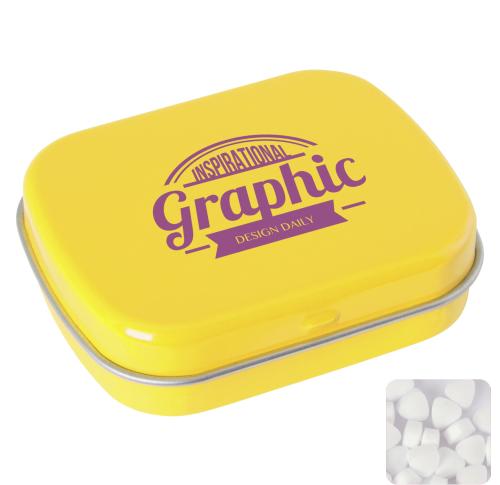 Flat tin with extra strong mints