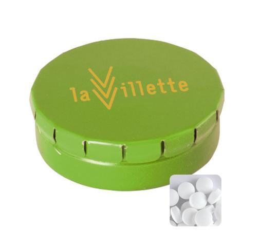 Branded Click tin with dextrose mints