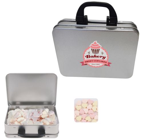 Suitcase tin with small hearts