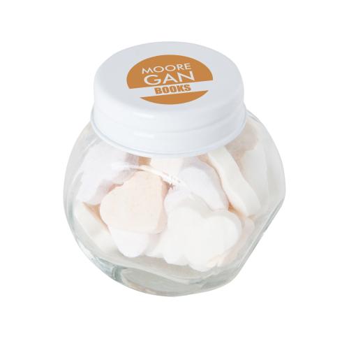 Small glass jar with mints