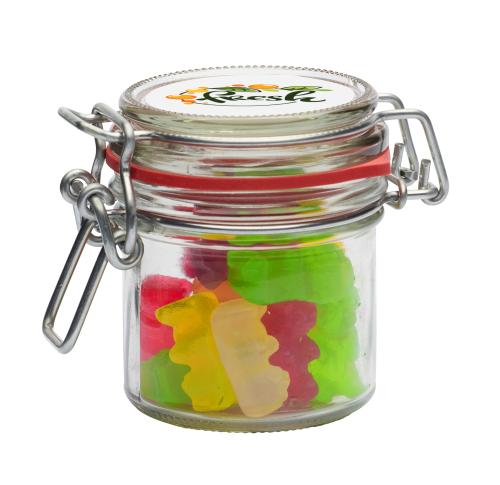 125ml/280gr Glass jar filled with gummy bears