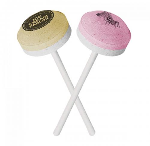Dextrose lollipop with direct digital print and individual bag.