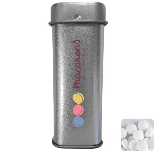 Custom Branded Tall hinged tisn with dextrose mints