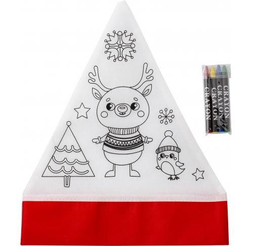 Kid's Colouring Christmas Hats Includes 4 Crayons