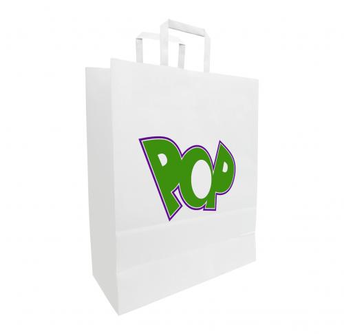 Logo  Paper Carrier Bag, Flat Handles - 320 X 170 X 390 Mm