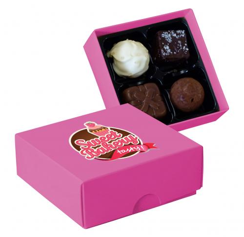 Chocolate box with 4 assorted chocolates and truffles