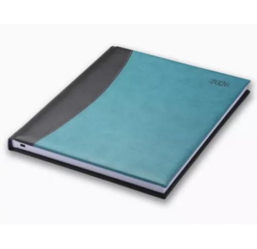Quarto Blind Embossed Management Desk Diaries 2026 White Paper Padded Cover