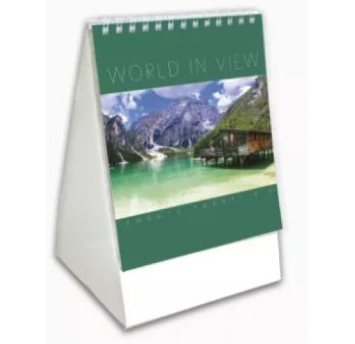 World In View Mini Desk Calendar 2026