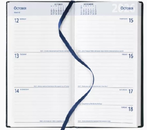 Branded Classic Pocket Diaries 2026 Week To View White Paper