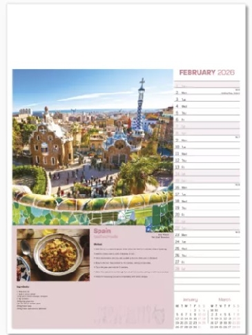 Taste For Travel Wall Calendar 2026