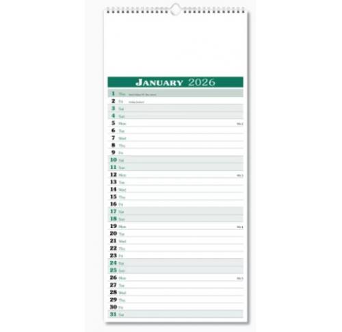 Appointment Memo  Slim Wall Calendar 2026