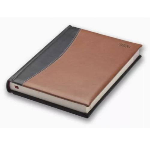 Custom Logo Page A Day Desk Diaries 2026 - Padded Cover- Sorrento