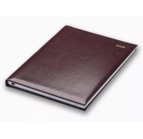 Foil Blocked A5 Desk Diaries Week To View Padded Cover 2026