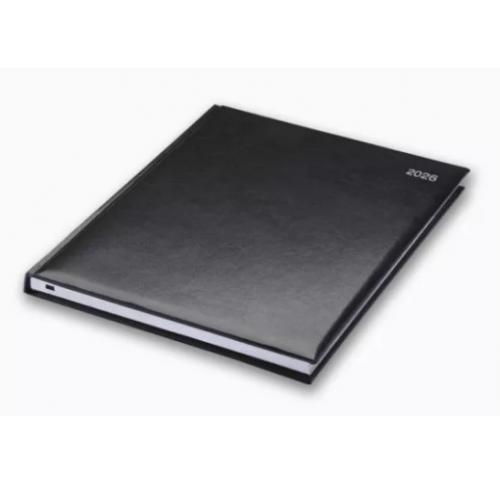 Quarto Foil Blocked Deluxe Desk Diaries White Paper Silver Edges Padded