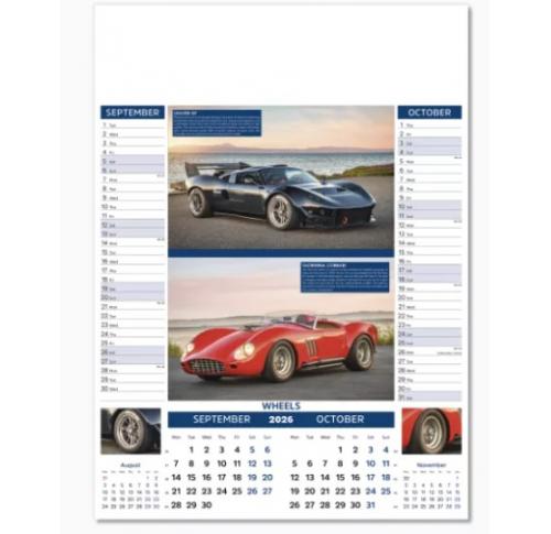 Branded Wheels Wall Calendar 2026  - 6 Leaf 