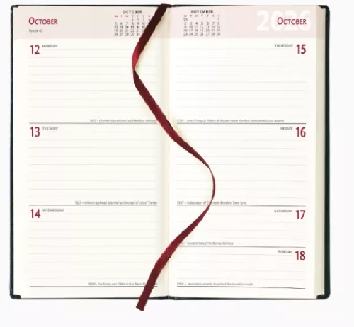 Branded Classic Pocket Diaries 2026 Week To  View Cream Paper