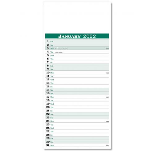 Appointment Memo Slim Wall Calendar 2025 - Buy Promotional Products UK  Branded Merchandise 
