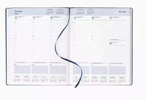Custom Logo Quarto Management Desk Diaries 2026 White Paper