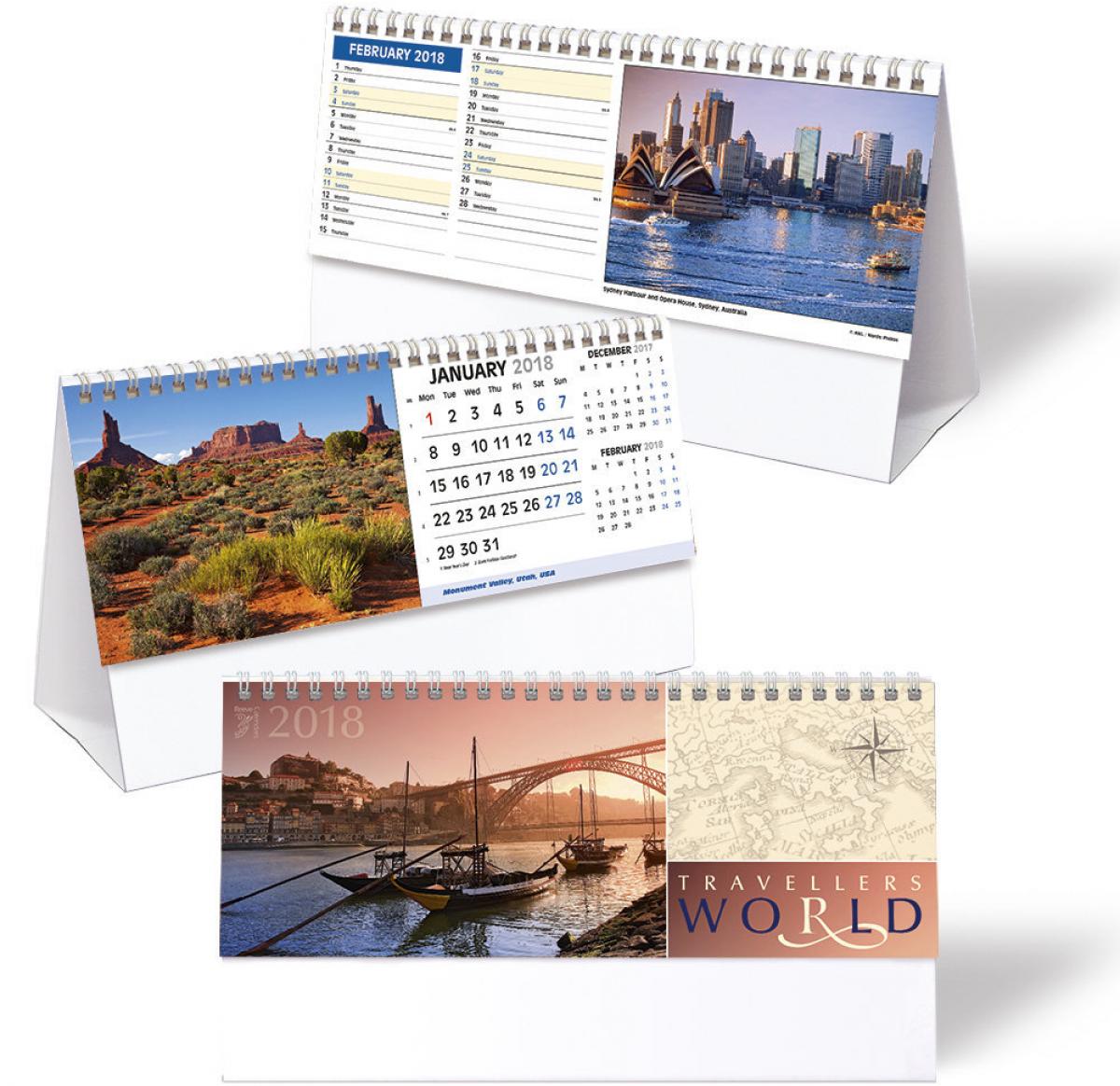 Travellers World Desk Calendar 2025 Buy Promotional Products UK