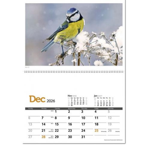 Printed Wildlife In Britain Wall Calendars 2026