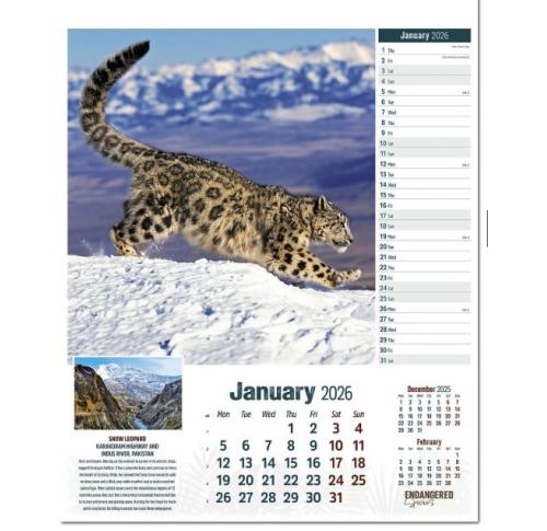 Custom Printed Endangered Species Wall Calendars 2026