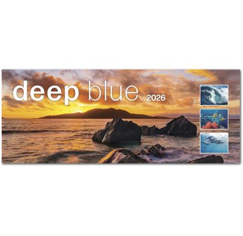 Printed Logo 2026 Desk Calendars -  Deep Blue 