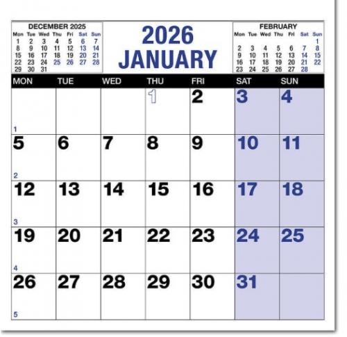 Promotional Company Jotta Wirobound - Blue/Black Wall Calendars2026