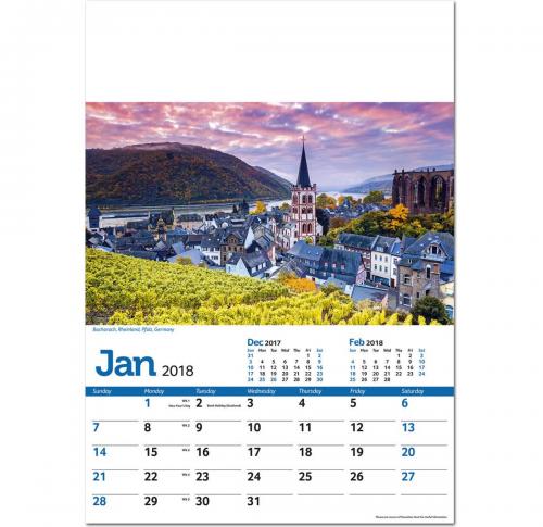 Custom Printed Scenic World Desk Calendars 2025