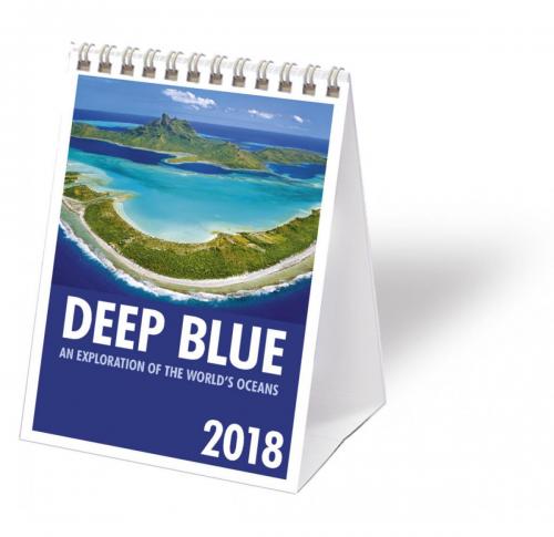 Printed 2025 Business Calendars - Deep Blue Mini-Desk 