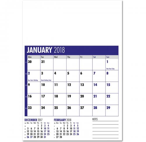 Promotional Company Jotta Wirobound - Blue/Black Wall Calendars2025