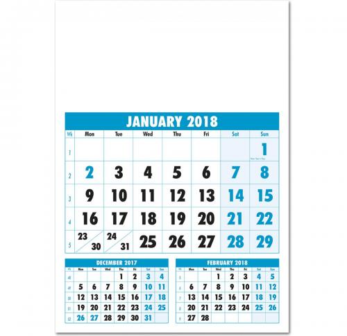 Bold Figure Wirobound - Blue/Black Wall Calendar 2025