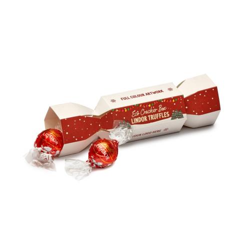 Christmas Branded Eco Cracker Box - Lindor Milk Chocolate Truffles