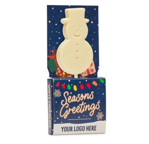 Eco Lolly Box - White Chocolate - Snowman Lolly