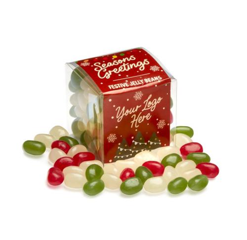Jelly Bean Factory® Christmas Clear Eco Cube Custom Logo
